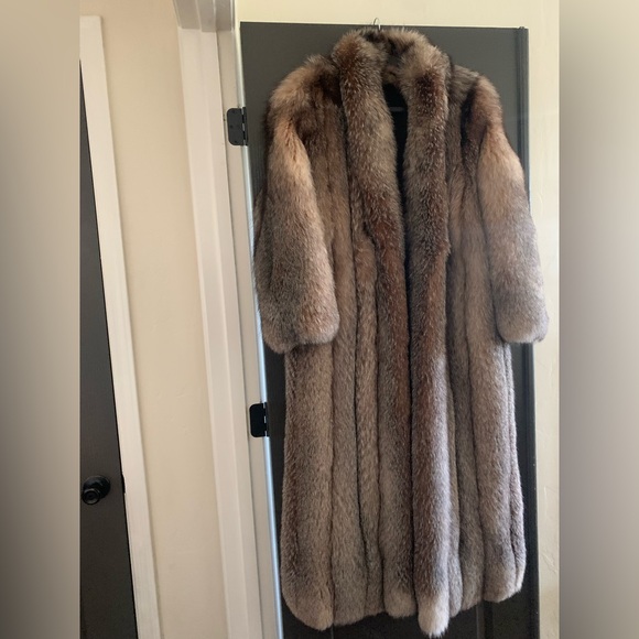 Jackets & Blazers - Crystal Fox Fur Coat full length